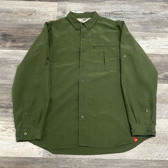 The North Face Green Mens‎ L Casual Button Down Minimalist Long Sleeve Tshirt - Picture 1 of 9